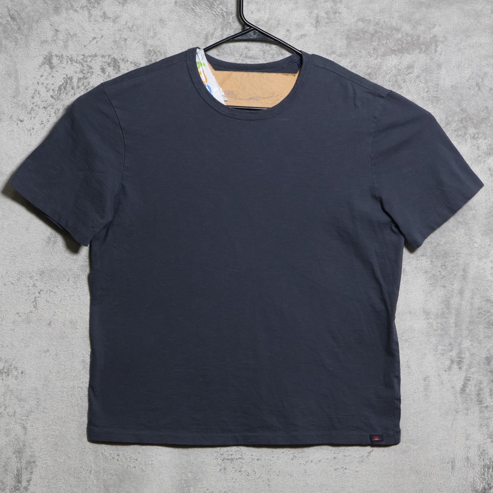 Faherty T-Shirt Men Large Navy Blue Sunwashed Organic Cotton Short Sleeve Preppy